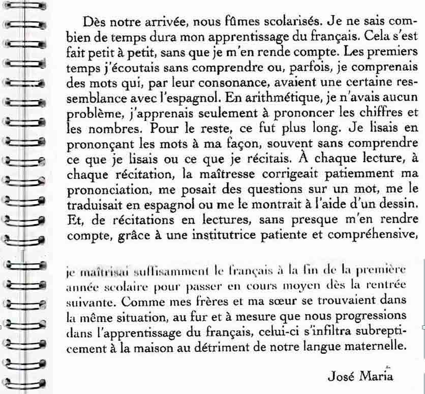 Texte : Immigration l'&eacute;cole
